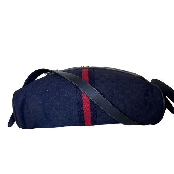 Gucci navy Gg canvas web shoulder bag - Picture 12 of 13